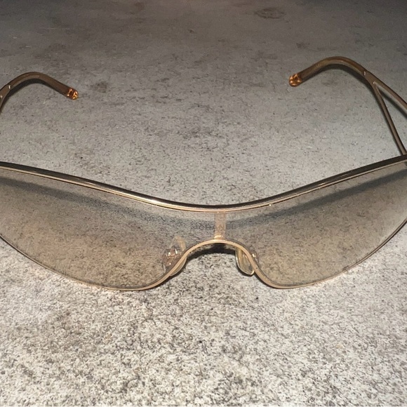 Authentic RARE Vintage Y2K CHANEL Crystal CC Logo Shield Sunglasses 4073-B - Picture 8 of 16